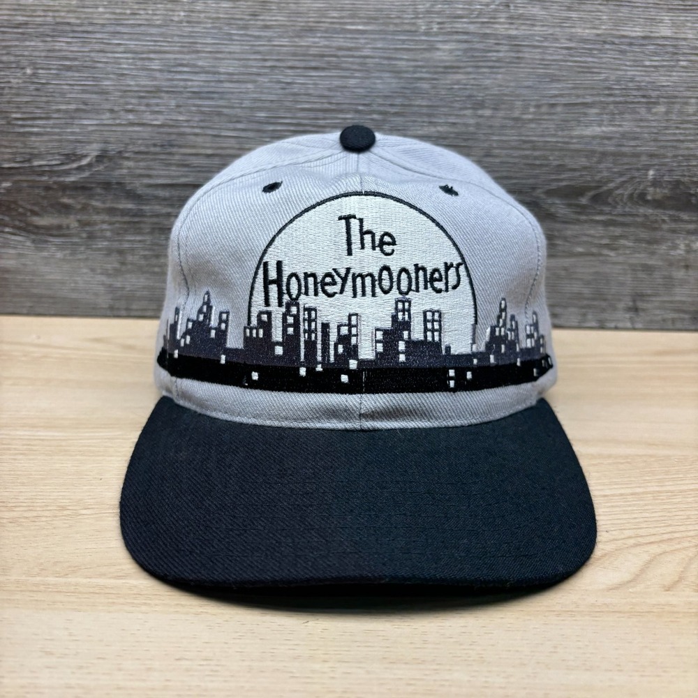 VINTAGE The Honeymooners Hat Cap Snap Back Gray Black Wool 1993